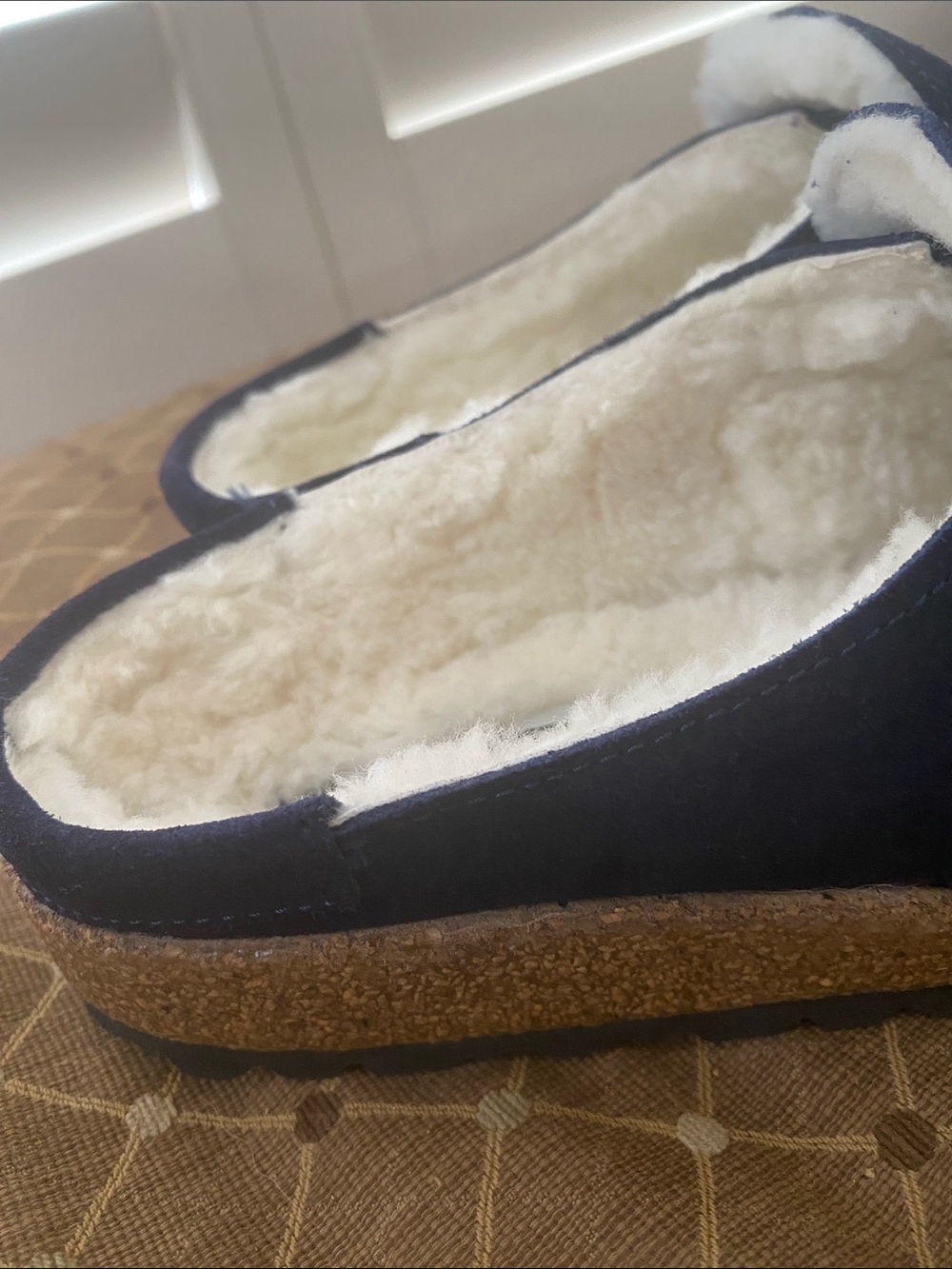 BNWNT Birkenstock Buckley Shearling in Navy Blue with Silver Hardware size 7-7.5 - Picture 5 of 8